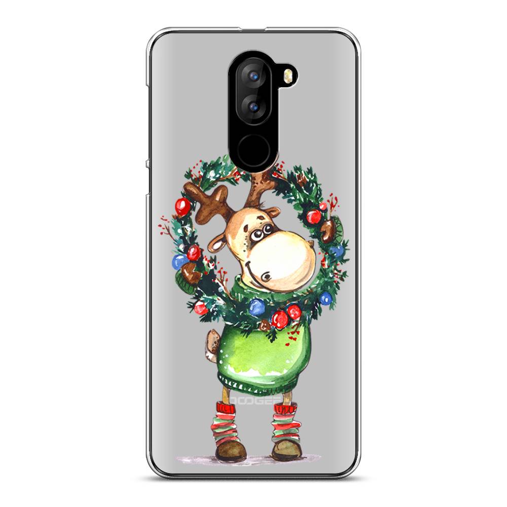 

Чехол на Doogee X60L "Олень с новогодним венком", 220550-4