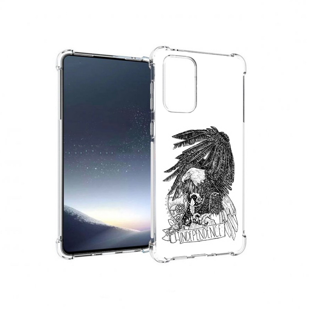 

Чехол MyPads Tocco для Samsung Galaxy A73 черно белый сокол (PT226913.548.688), Прозрачный, Tocco