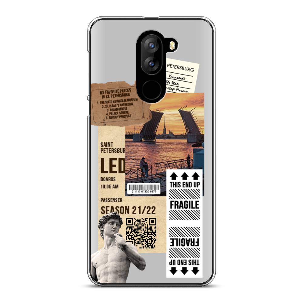 

Чехол на Doogee X60L "Санкт-Петербург коллаж", Коричневый;бежевый;белый, 220550-6