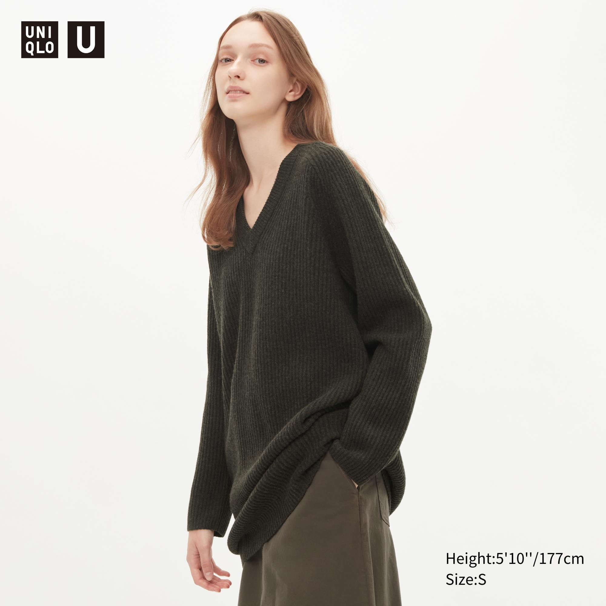 фото Пуловер женский uniqlo 452136col08 серый xl (доставка из-за рубежа)