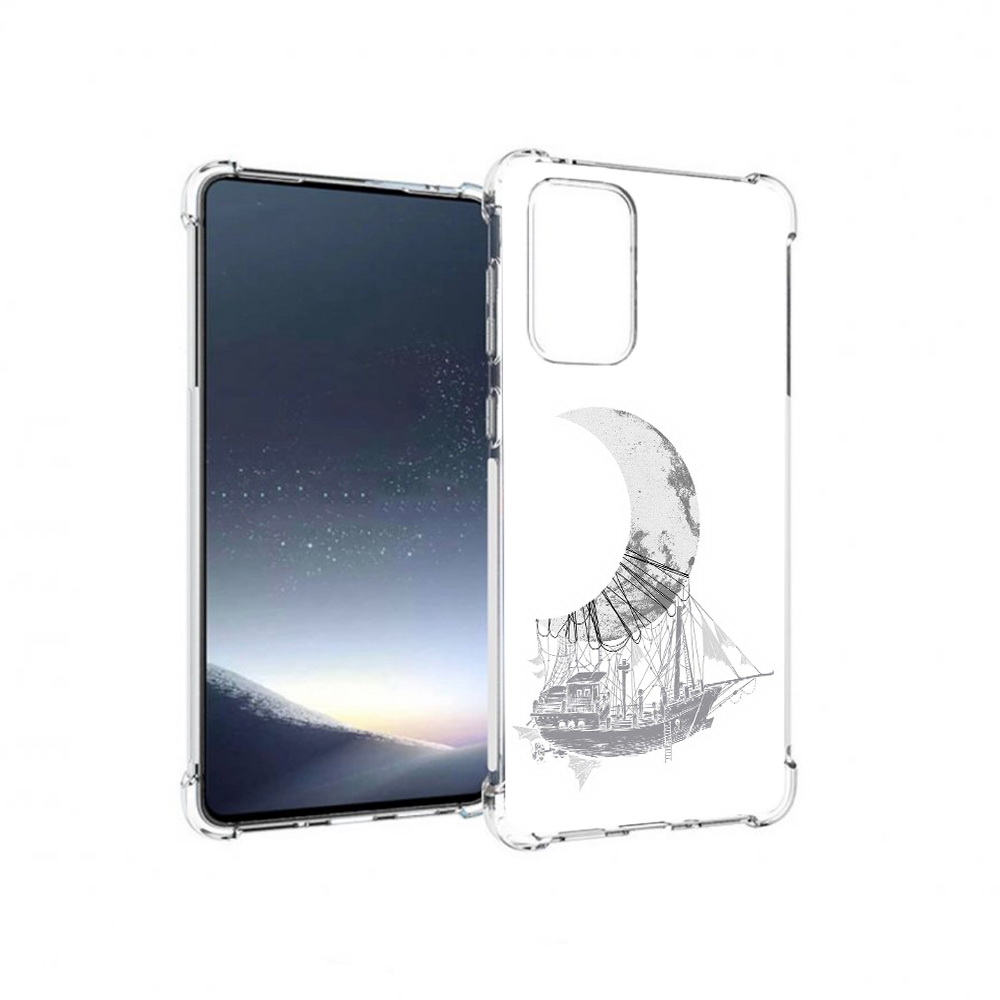 

Чехол MyPads Tocco для Samsung Galaxy A73 черно белый корабль полумесяц (PT226913.548.684), Прозрачный, Tocco