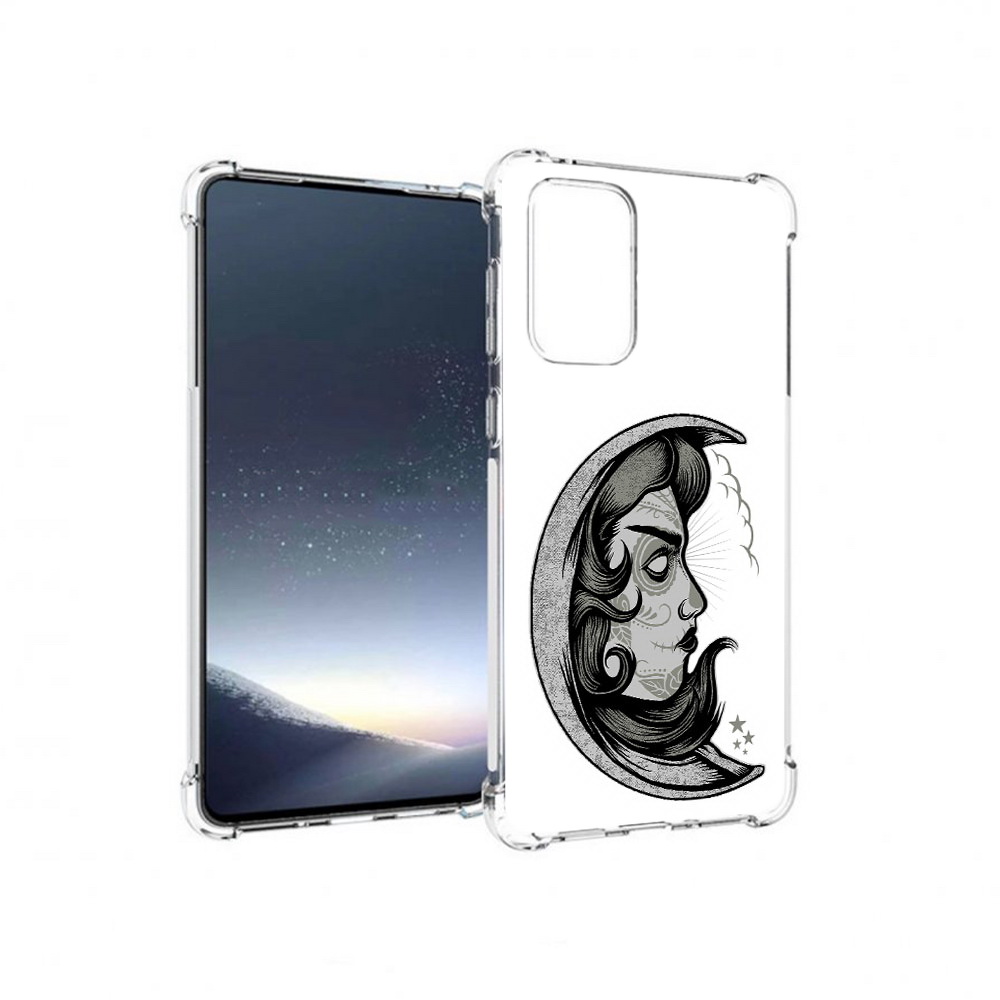 

Чехол MyPads Tocco для Samsung Galaxy A73 черно белая луна с лицом (PT226913.548.680), Прозрачный, Tocco