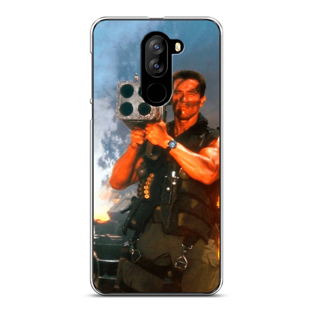 

Чехол на Doogee X60L "Арнольд Шварцнеггер с базукой", Голубой;коричневый, 220550-6