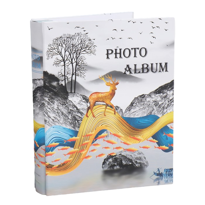 

Фотоальбом на 200 фото 10х15 см "Золотой олень у реки" 5,8х20,5х26 см, Разноцветный