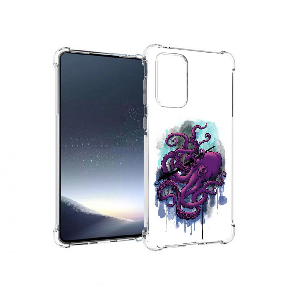 

Чехол MyPads Tocco для Samsung Galaxy A73 фиолетовый осьминог (PT226913.548.658), Прозрачный, Tocco