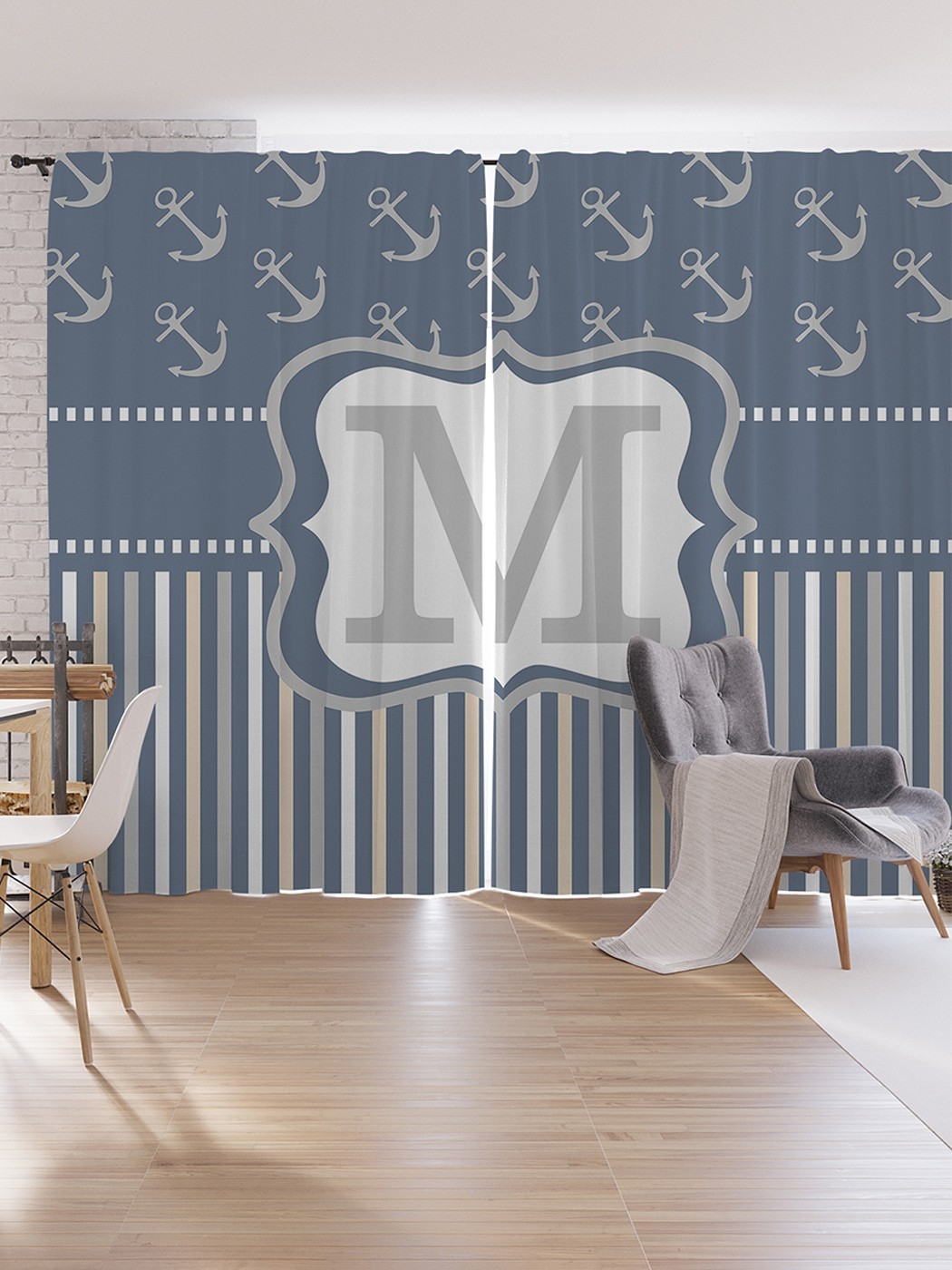 

Шторы под лён JoyArty "Морская m", серия Oxford DeLux, 340х265 см, Морская m