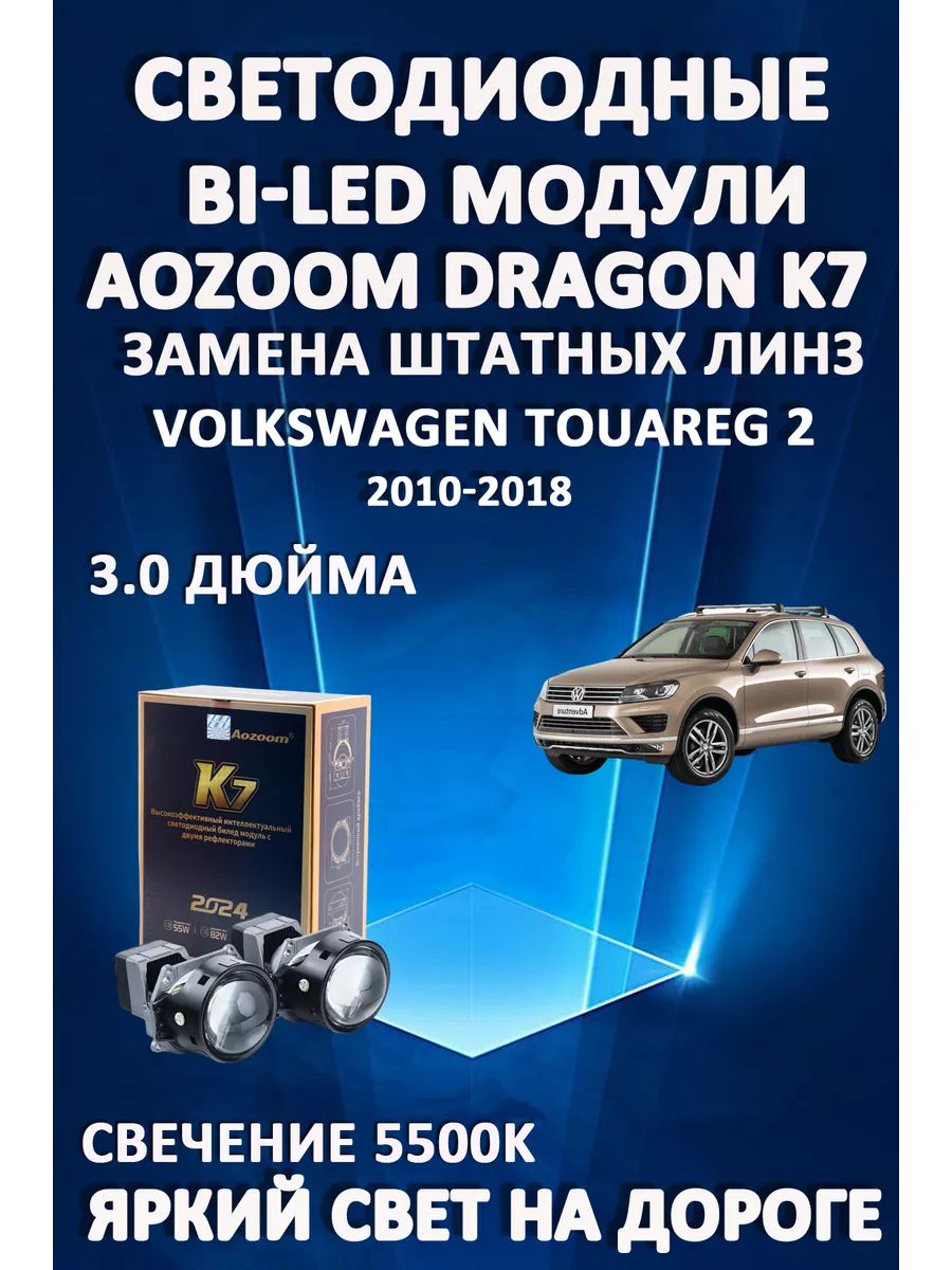 Светодиодные Bi-LED модули Aozoom Dragon Knight K7 Volkswagen Touareg 2010-2018