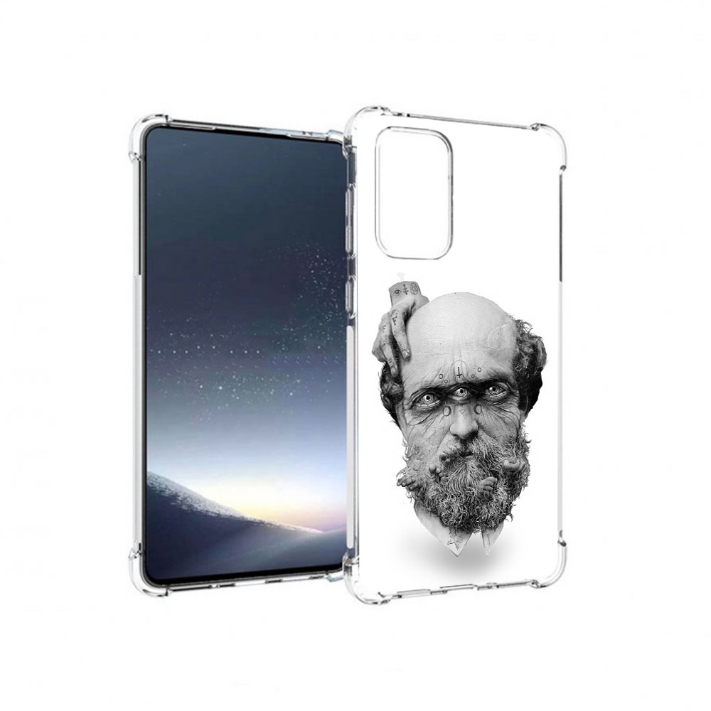 

Чехол MyPads Tocco для Samsung Galaxy A73 страшный бородатый мужчина абстракция, Прозрачный, Tocco