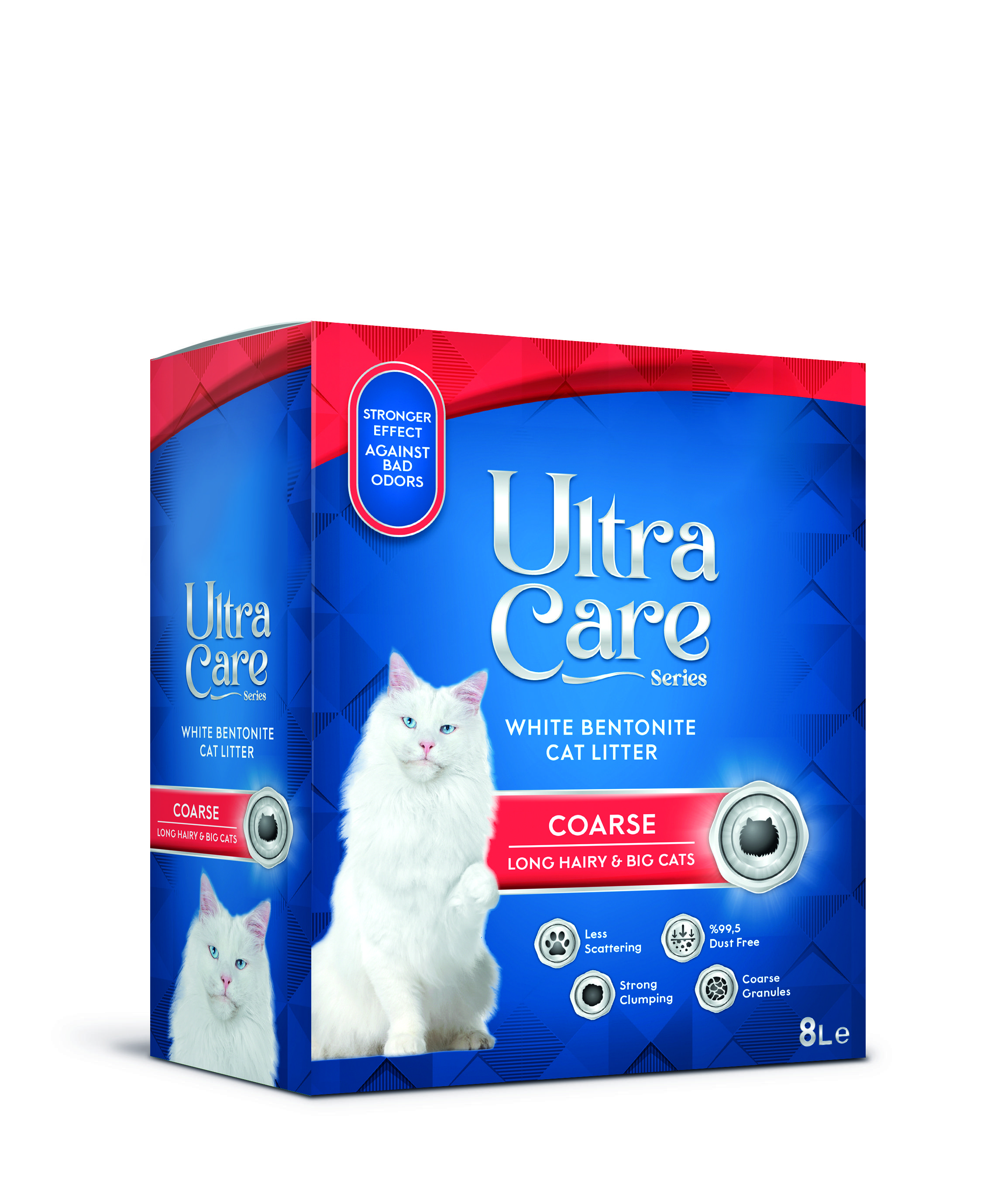 фото Комкующийся наполнитель для кошачьего туалета ultra care coarse long hairy&big cats, 8 л