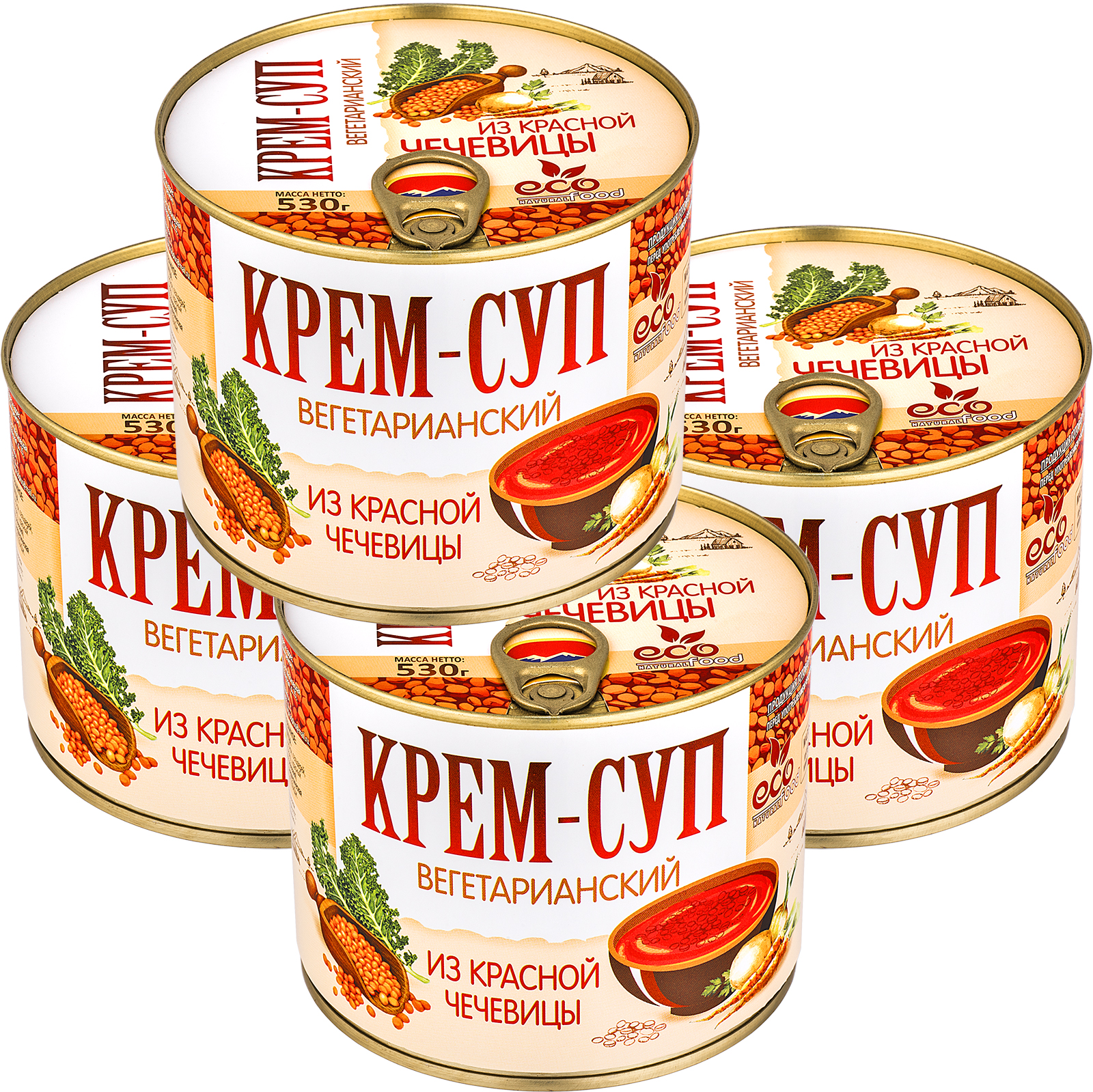 Суп из чечевицы Ecofood, 530 г * 4 шт