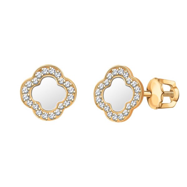 

Серьги пусеты из золота TEO MAORI 820487эс14, фианит, 820487эс14