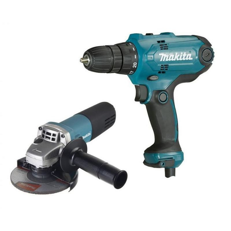 дрель makita df0300 Набор сетевого инструмента Makita DK0117 (УШМ 9555HN + дрель DF0300)