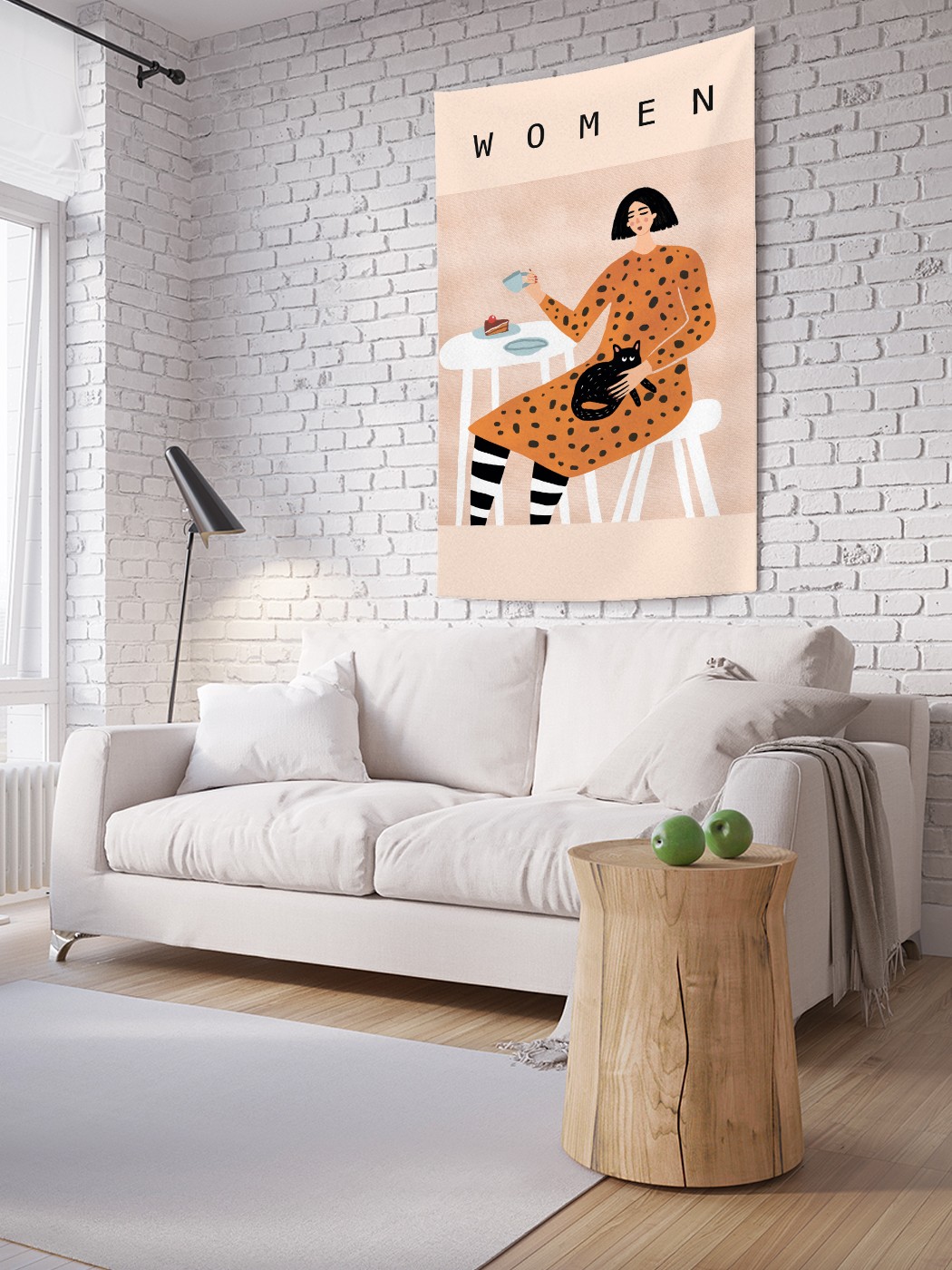 

Вертикальное фотопанно на стену JoyArty Чаепитие с котом 150x200 см, Чаепитие с котом