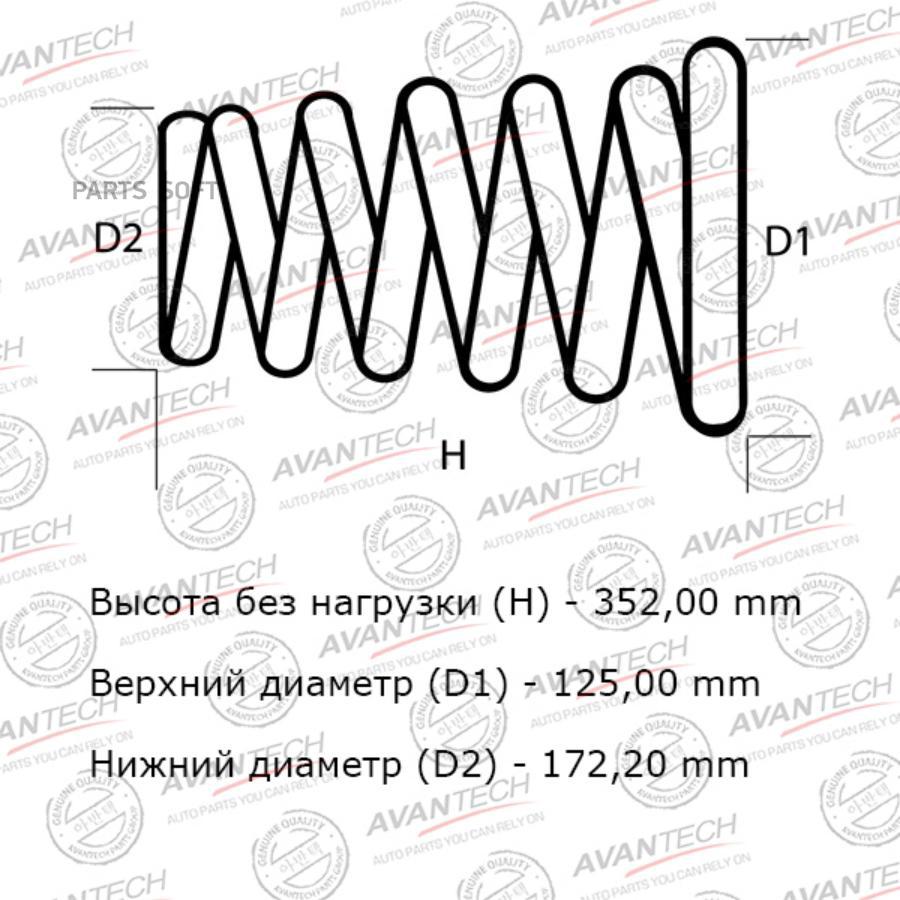 

Комплект усиленных пружин подвески (2шт. в одной упаковке) AVANTECH hs0603f