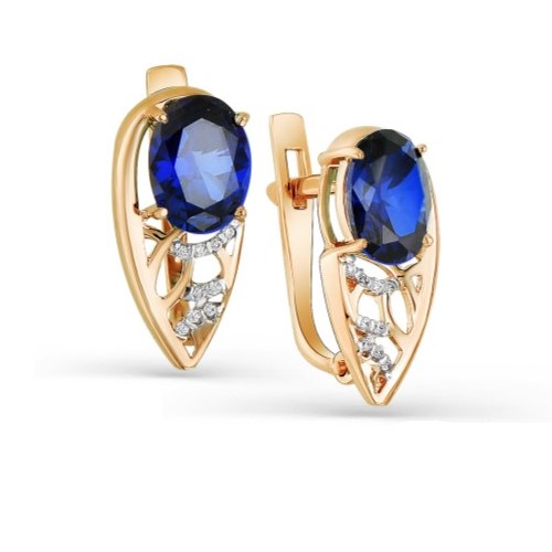

Серьги из белого золота Magic Stones 02-2-294-15, сапфир\ фианит, 02-2-294-15
