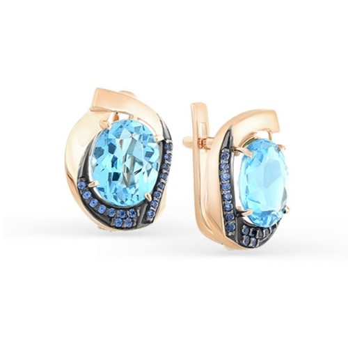 

Серьги из красного золота Magic Stones 02-2-219-13, топаз\ фианит, 02-2-219-13