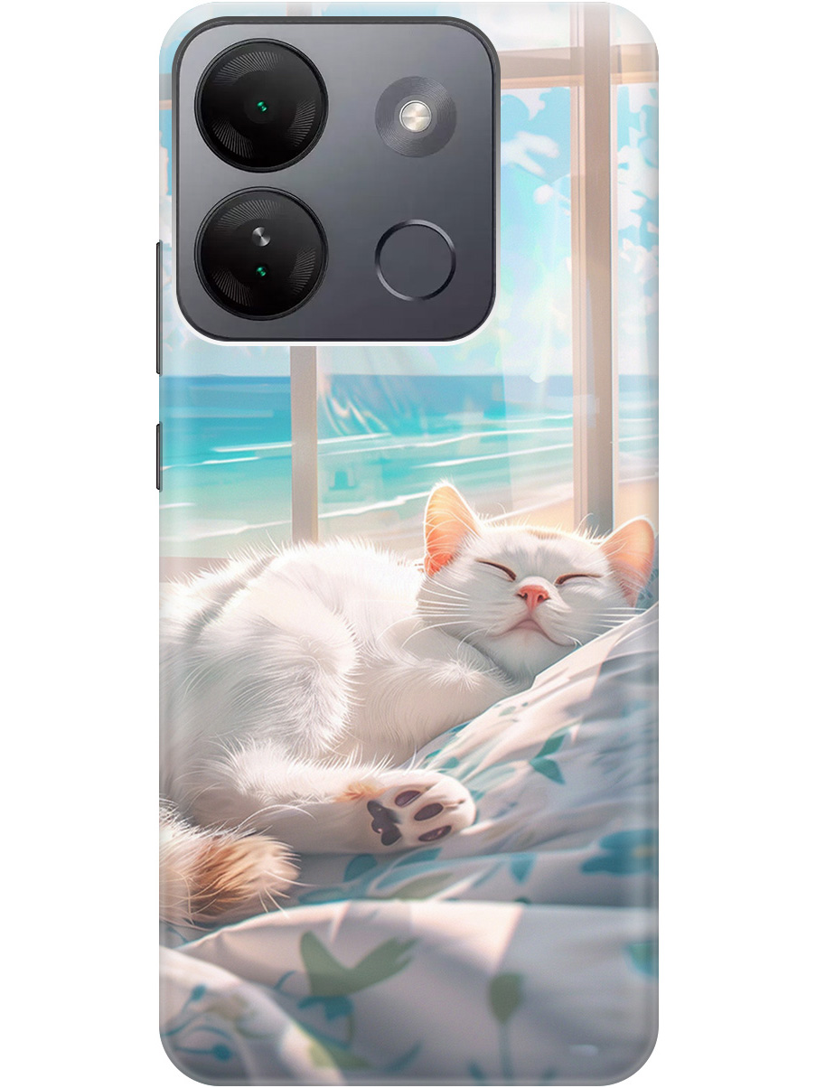 

Силиконовый чехол на Infinix Smart 7 HD с принтом "Отдыхающий котик", Прозрачный;белый;голубой, 769392012