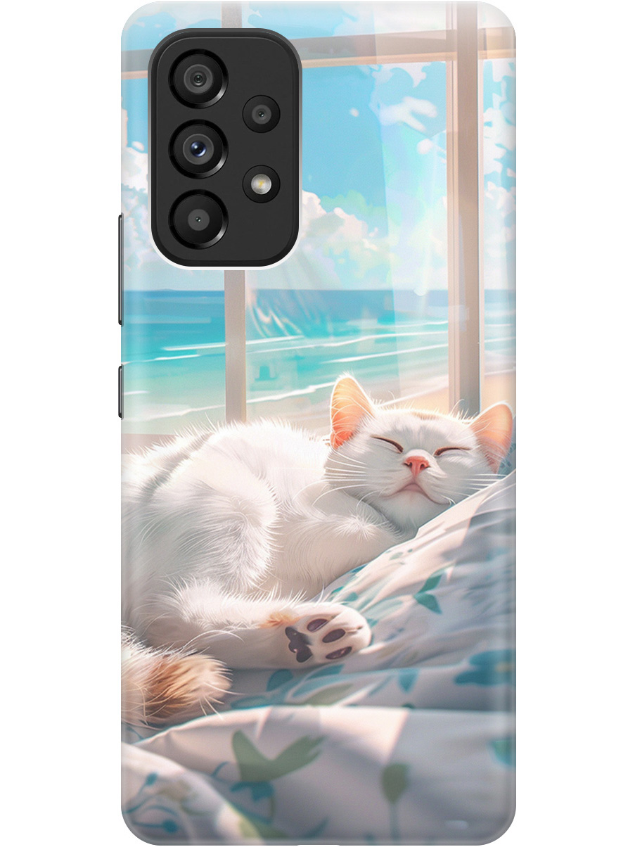 

Силиконовый чехол на Samsung Galaxy A53 5G с принтом "Отдыхающий котик", Прозрачный;белый;голубой, 740133012