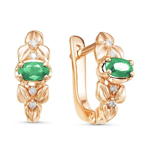 

Серьги из красного золота Дельта БР320981, бриллиант\ изумруд, БР320981
