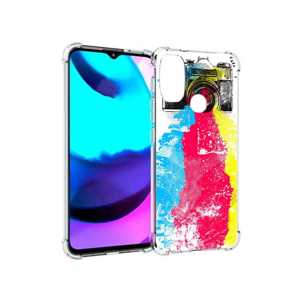 

Чехол MyPads Tocco для Motorola Moto E20 цветной фотоаппарат (PT162039.356.668), Прозрачный, Tocco