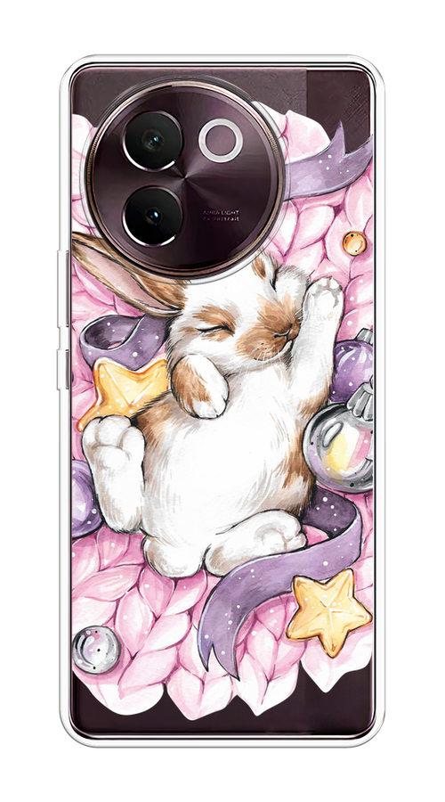 

Чехол на Vivo V30e "Кролик спит", Розовый;белый, 2610550-1