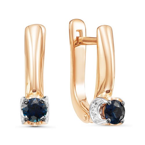 

Серьги из красного золота Дельта БР220968, бриллиант\ сапфир, БР220968