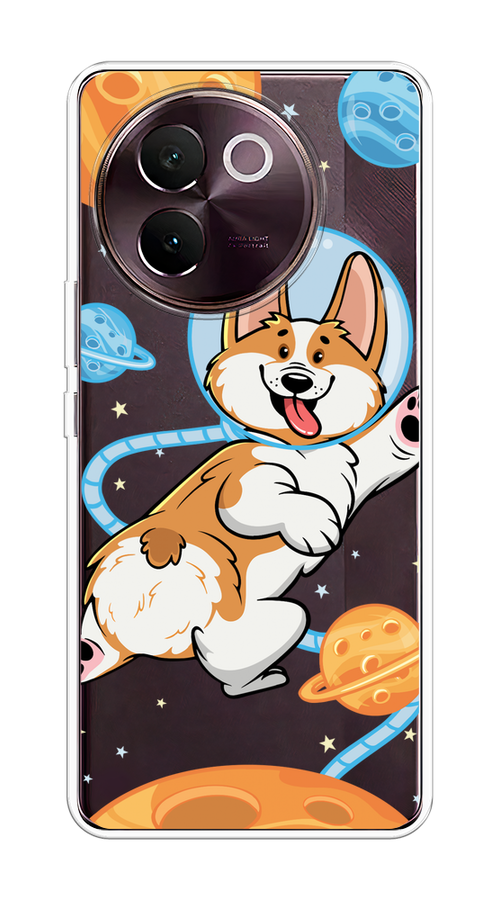

Чехол на Vivo V30e "Корги-космонавт", Голубой;бежевый;белый, 2610550-1