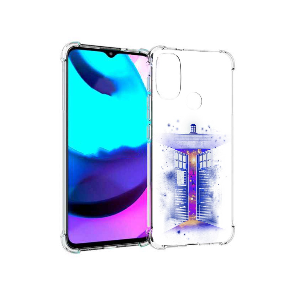 

Чехол MyPads Tocco для Motorola Moto E20 фиолетовый уголок абстракция (PT162039.356.659), Прозрачный, Tocco