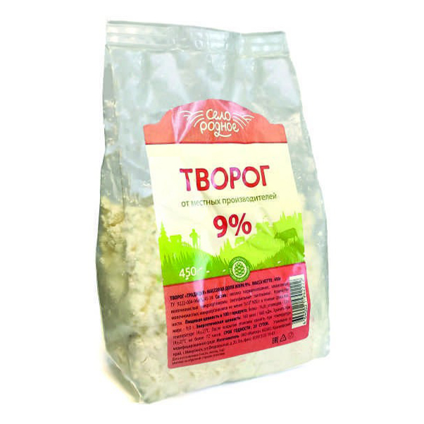 

Творог Село Родное классический 9% БЗМЖ 450 г