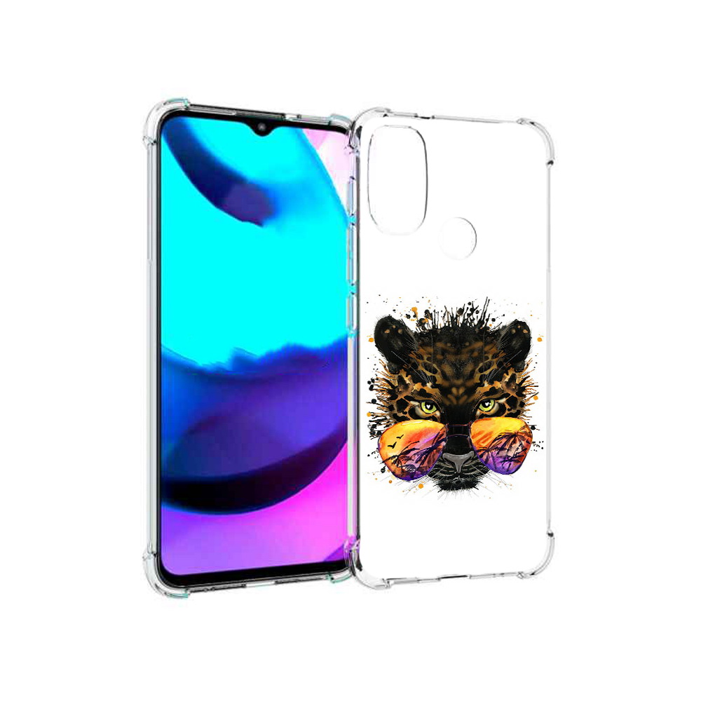 

Чехол MyPads Tocco для Motorola Moto E20 тропический леопард (PT162039.356.649), Прозрачный, Tocco
