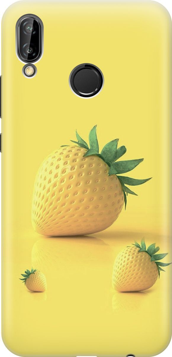 

Чехол на Huawei P20 Lite/Nova 3e с принтом "Желтая клубника", Черный, 6554