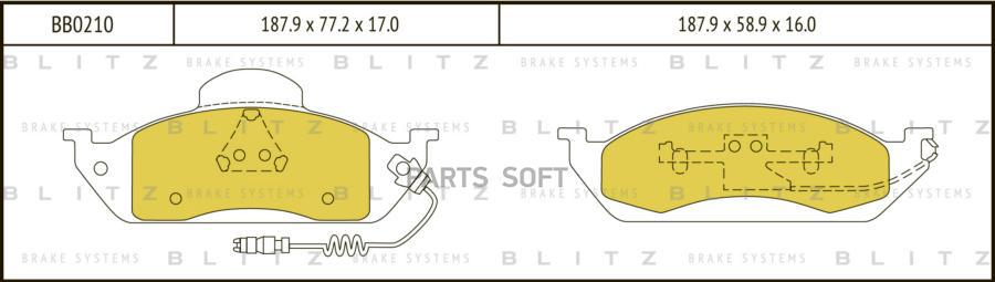 

Тормозные колодки BLITZ передние дисковые BB0210