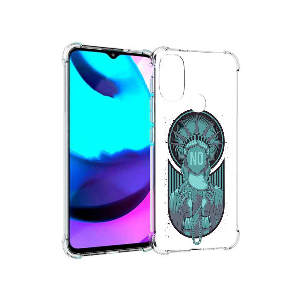 

Чехол MyPads Tocco для Motorola Moto E20 статуя свободы зеленый (PT162039.356.623), Прозрачный, Tocco