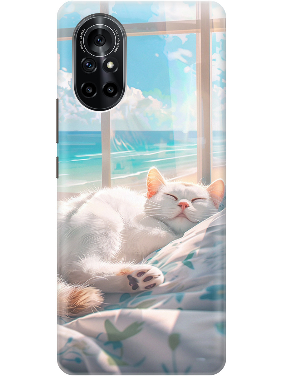 

Силиконовый чехол на Huawei Nova 8 с принтом "Отдыхающий котик", Прозрачный;белый;голубой, 731079512