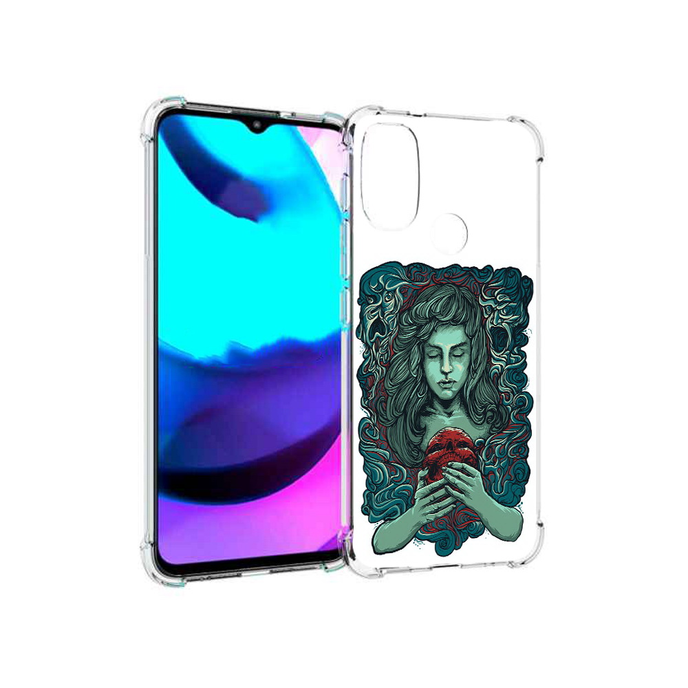 

Чехол MyPads Tocco для Motorola Moto E20 спящая девушка (PT162039.356.619), Прозрачный, Tocco
