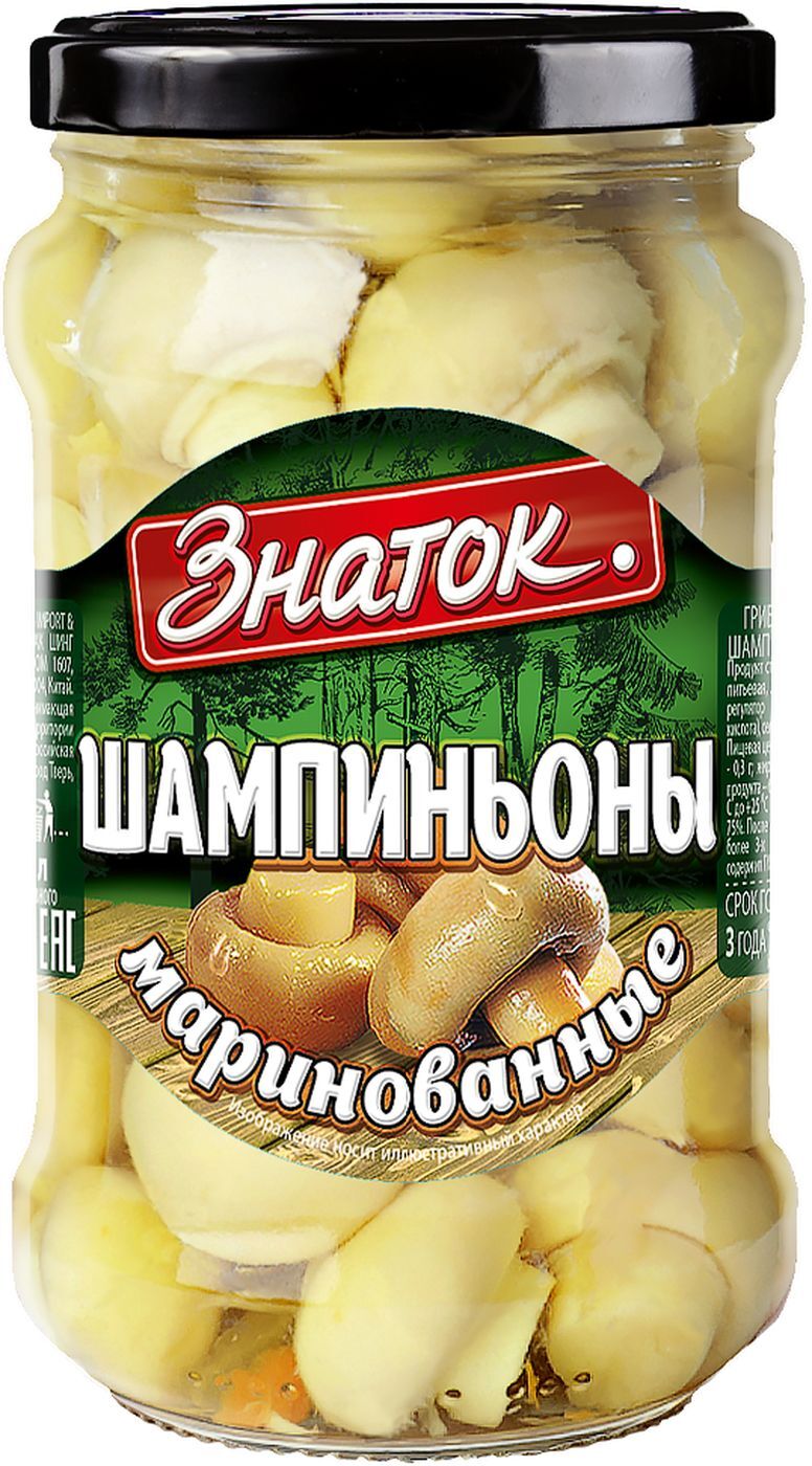 

Шампиньоны Знаток маринованные целые 530 г