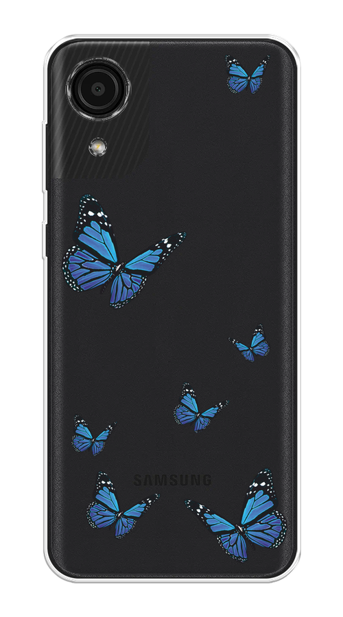 

Чехол на Samsung Galaxy A03 Core "Blue butterflies", Синий;черный, 2104750-1