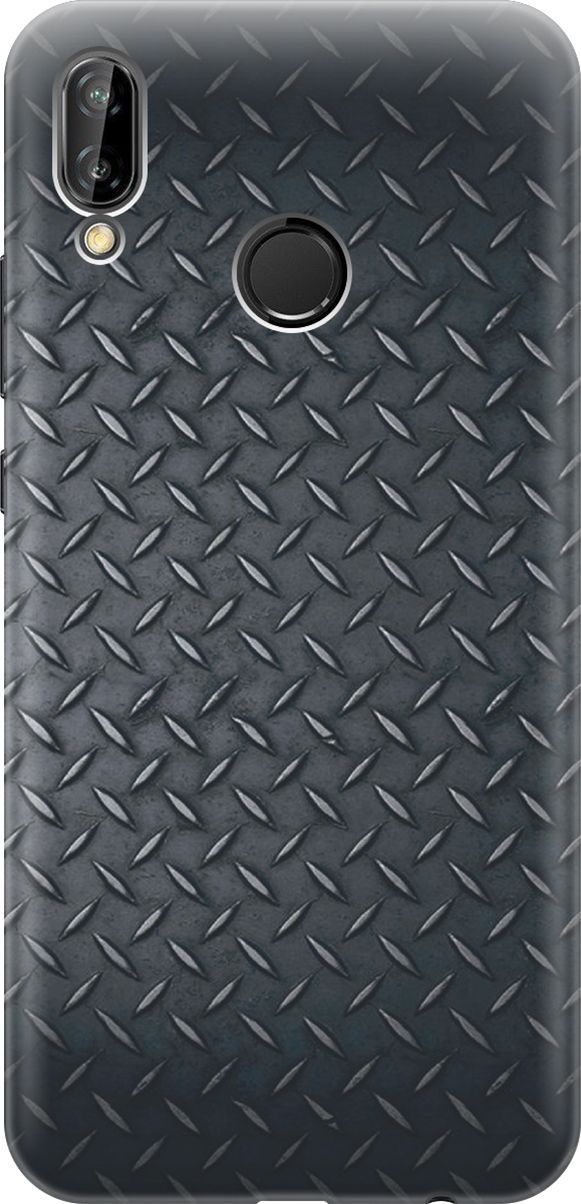 

Чехол на Huawei P20 Lite/Nova 3e "Металлический лист", Серый;черный, 6552