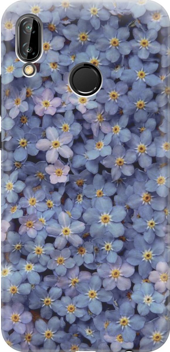 

Чехол на Huawei P20 Lite/Nova 3e с принтом "Голубые фиалки", Желтый;синий, 4479