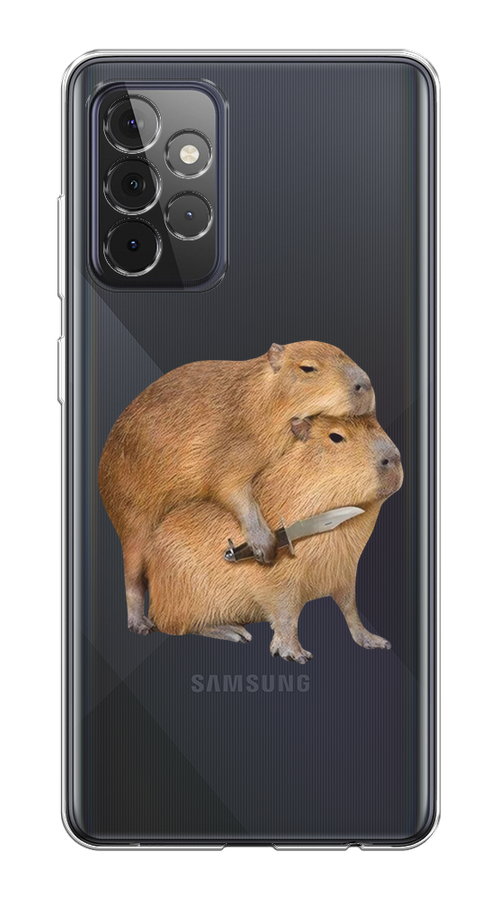 

Чехол на Samsung Galaxy A72 "Капибара с ножом", Бежевый, 2101950-1