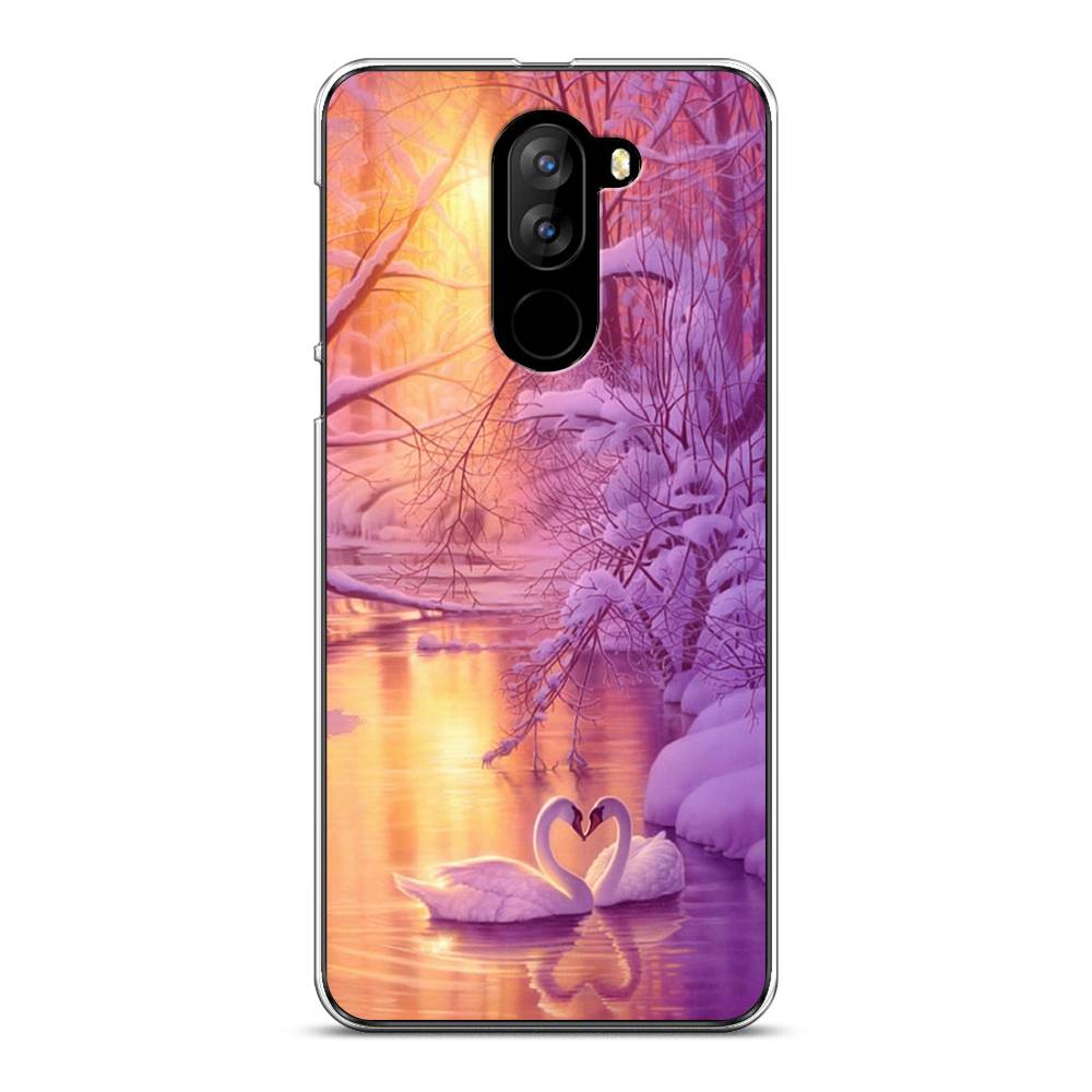 

Чехол на Doogee X60L "Зима 1", Фиолетовый;желтый, 220550-2