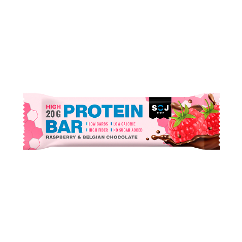 фото Батончик протеиновый protein bar со вкусом малины в молочном шоколаде без добавления сах soj - батончики