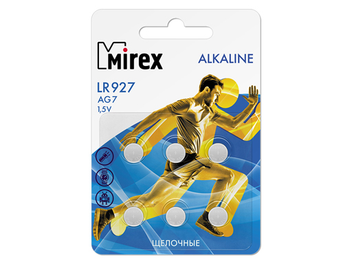 

Батерейка Mirex AG7/LR927 1.5V 6шт блистер 23702-LR927-E6