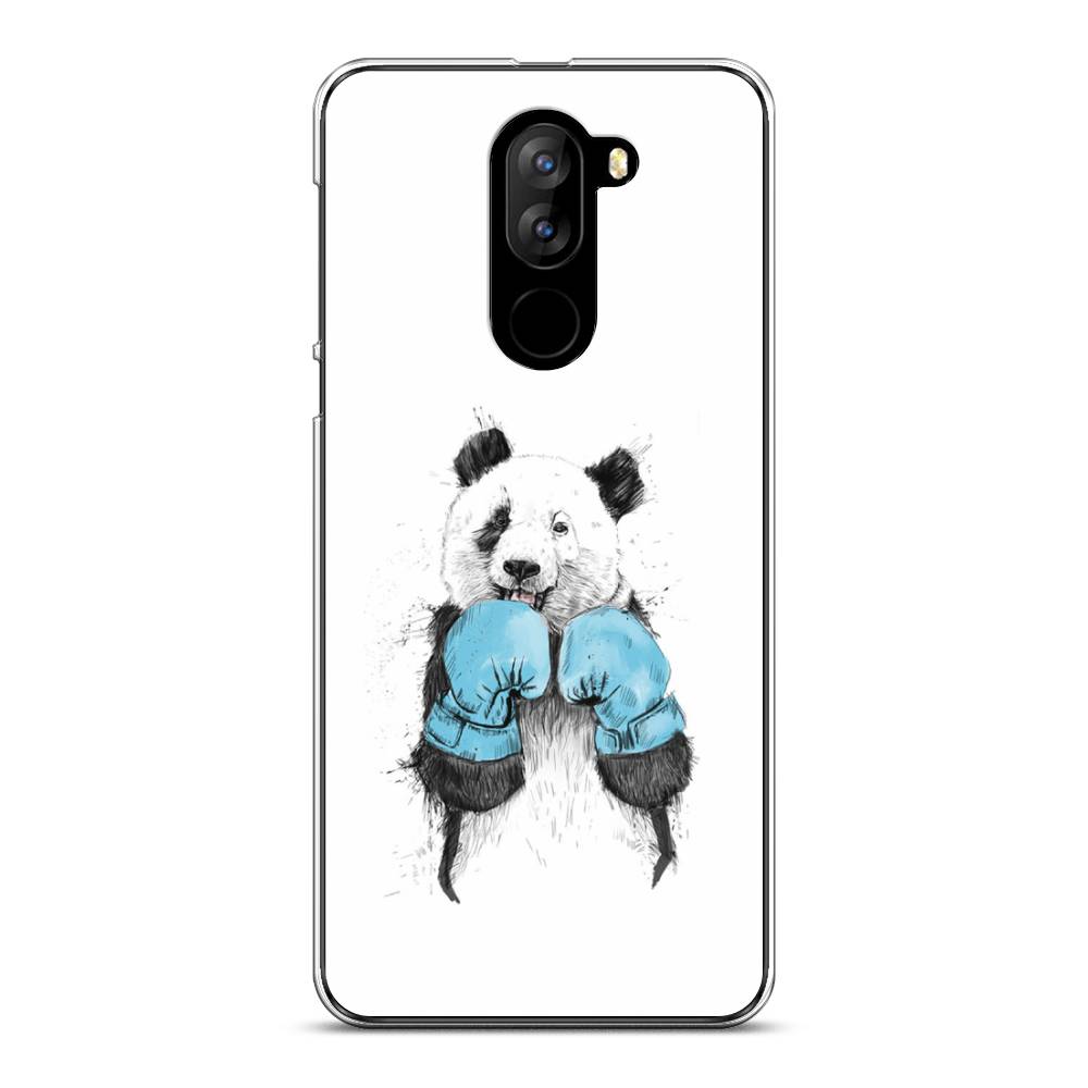 

Чехол на Doogee X60L "Панда боксер", Голубой;белый;серый, 220550-1
