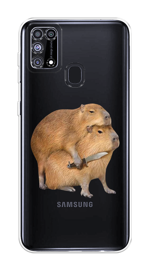 

Чехол на Samsung Galaxy M31 "Капибара с ножом", Бежевый, 2100750-1
