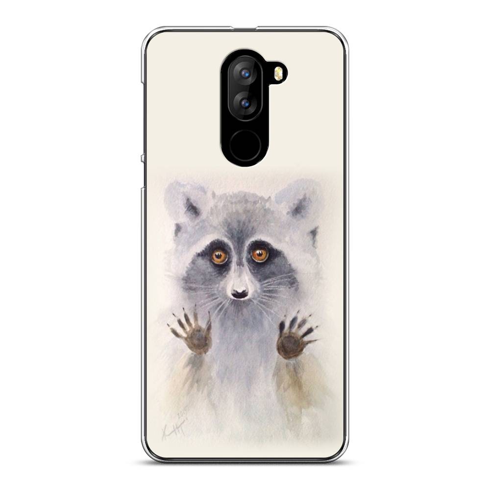 

Чехол на Doogee X60L "Енот за стеклом", Бежевый;серый, 220550-4