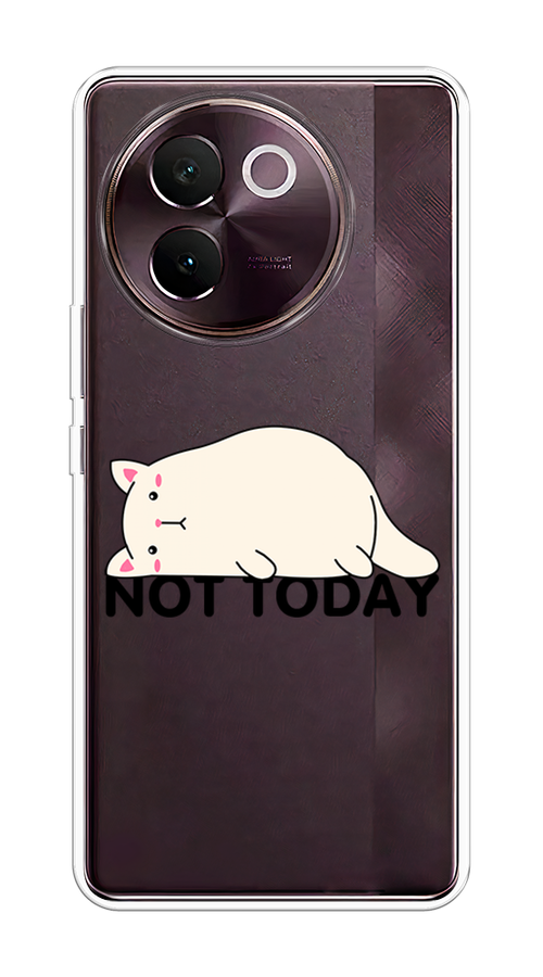 

Чехол на Vivo V30e "Cat not today", Белый;розовый;черный, 2610550-1