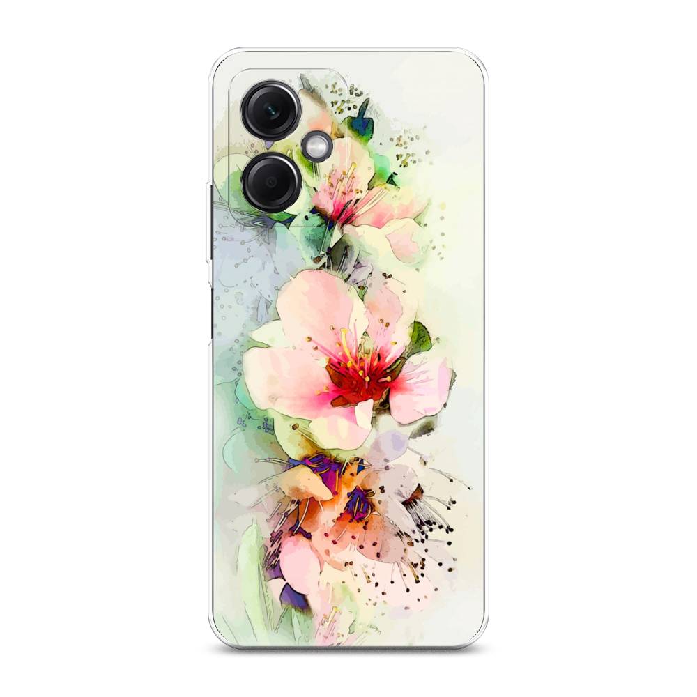 

Чехол на Xiaomi Redmi Note 12 5G "Нежные цветы", Зеленый;розовый, 316950-2