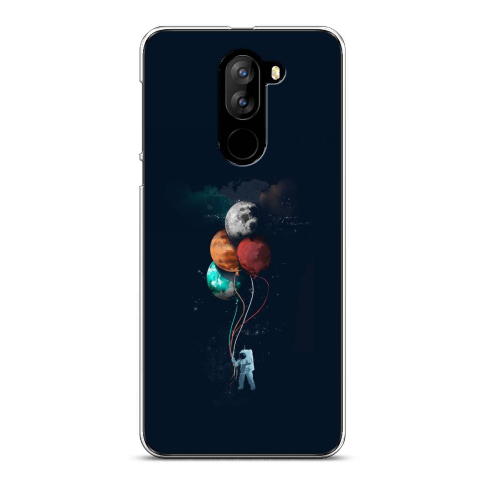 

Чехол на Doogee X60L "Космонавт с шариками", Разноцветный, 220550-4