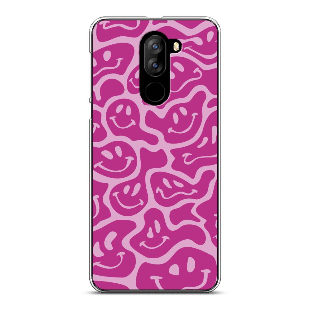 

Чехол на Doogee X60L "Расплывчатые смайлики розовые", Фиолетовый, 220550-6